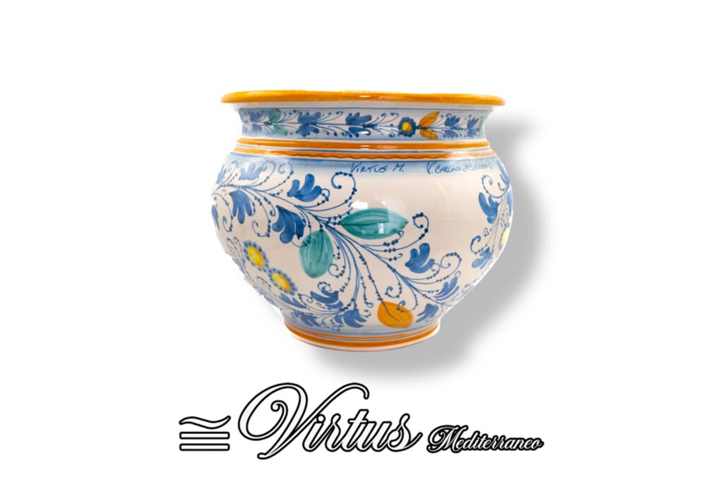Virtus Mediterraneo: Porta Piante Grande Multi Colore in Ceramica Artigianale