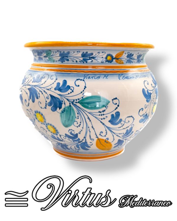 Virtus Mediterraneo: Porta Piante Grande Multi Colore in Ceramica Artigianale