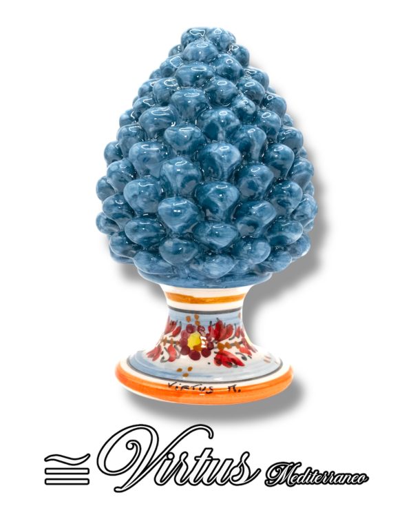 Virtus Mediterraneo: Pigna Media Blu Chiaro in Ceramica di Sciacca