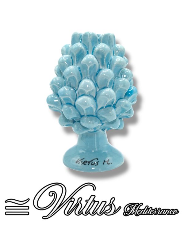 Virtus Mediterraneo: Pigna Porta Essenza Blu Chiaro Artigianale in Ceramica