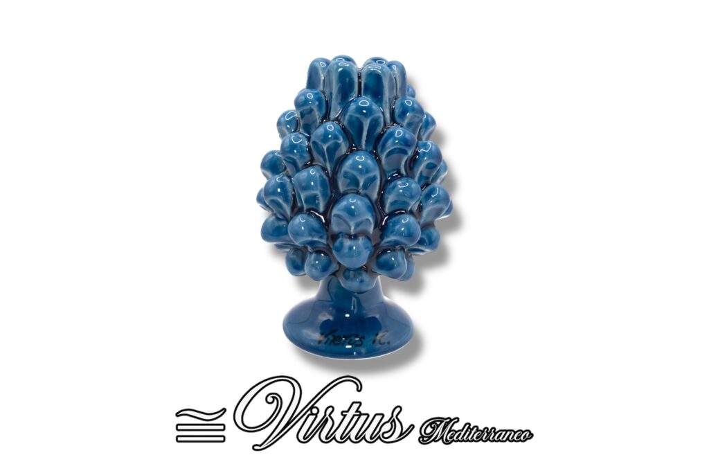 Virtus Mediterraneo: Pigna Porta Essenza Media Blu in Ceramica Artigianale