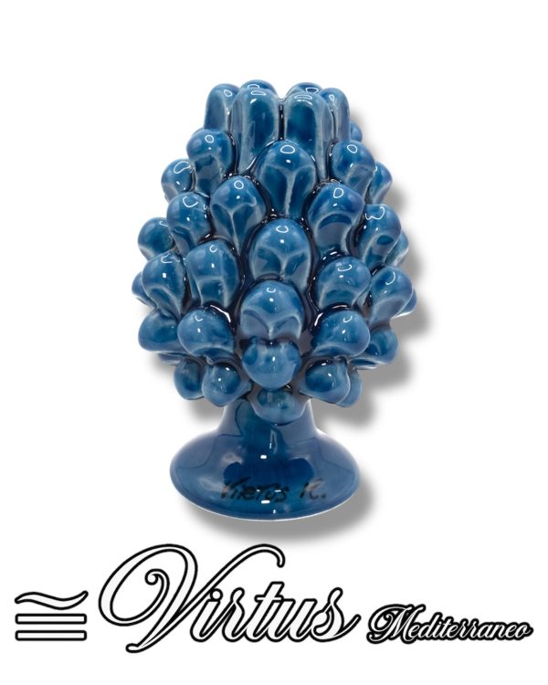 Virtus Mediterraneo: Pigna Porta Essenza Media Blu in Ceramica Artigianale
