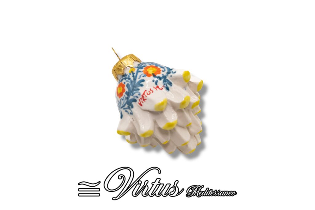 Pigna Natalizia Artigianale Virtus Mediterraneo: Ceramica Multicolore