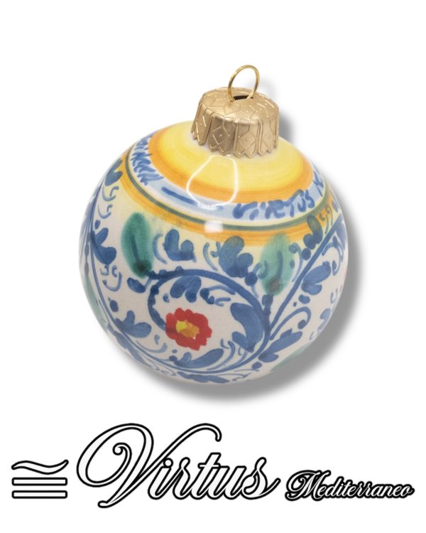 Virtus Mediterraneo: Sfera Natalizia Artigianale in Ceramica Multicolor