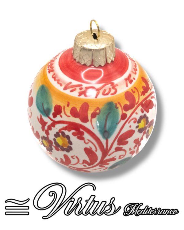 Virtus Mediterraneo: Sfera Natalizia Artigianale in Ceramica Multicolor