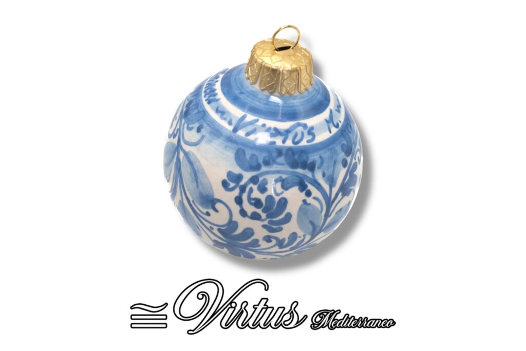 Virtus Mediterraneo: Sfera Natalizia Artigianale in Ceramica Multicolor