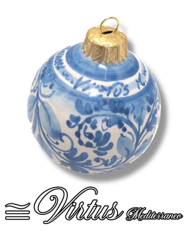 Virtus Mediterraneo: Sfera Natalizia Artigianale in Ceramica Multicolor