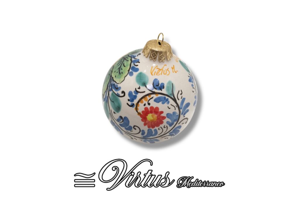 Virtus Mediterraneo: Sfera Natalizia Artigianale Multicolore in Ceramica