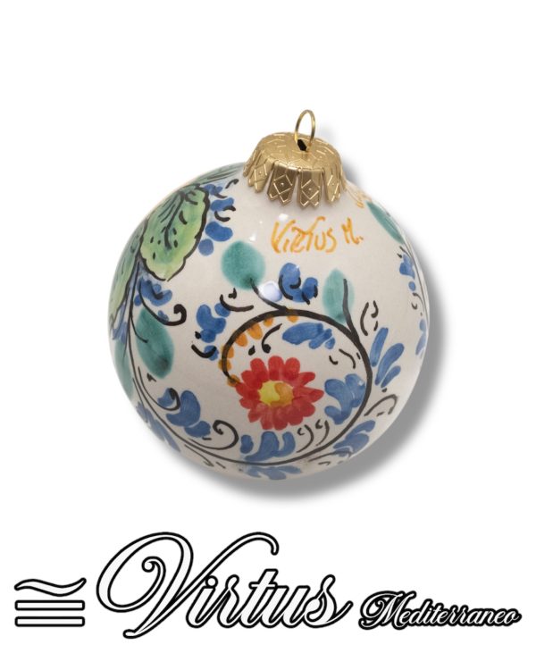 Virtus Mediterraneo: Sfera Natalizia Artigianale Multicolore in Ceramica