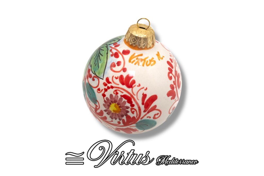 Virtus Mediterraneo: Sfera Natalizia Artigianale Multicolore in Ceramica