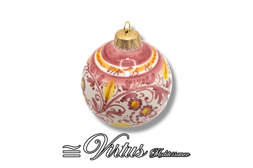 Virtus Mediterraneo: Sfera Natalizia Artigianale Multicolore in Ceramica