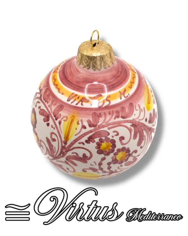 Virtus Mediterraneo: Sfera Natalizia Artigianale Multicolore in Ceramica