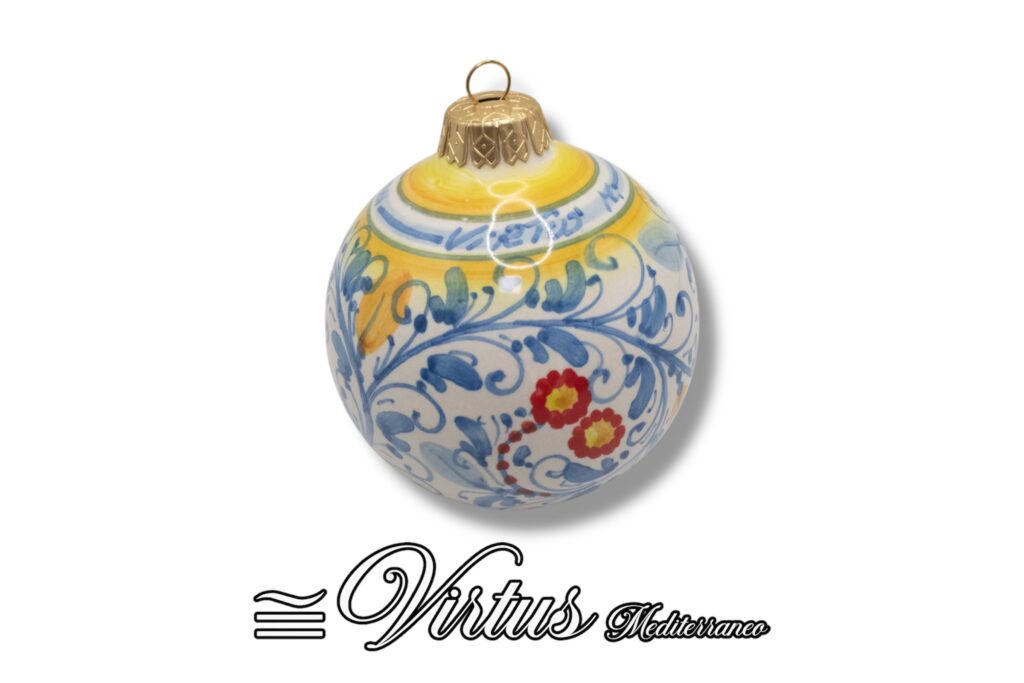 Virtus Mediterraneo: Sfera Natalizia Artigianale Multicolore in Ceramica
