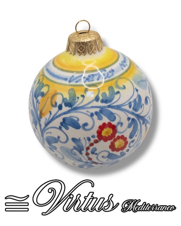 Virtus Mediterraneo: Sfera Natalizia Artigianale Multicolore in Ceramica
