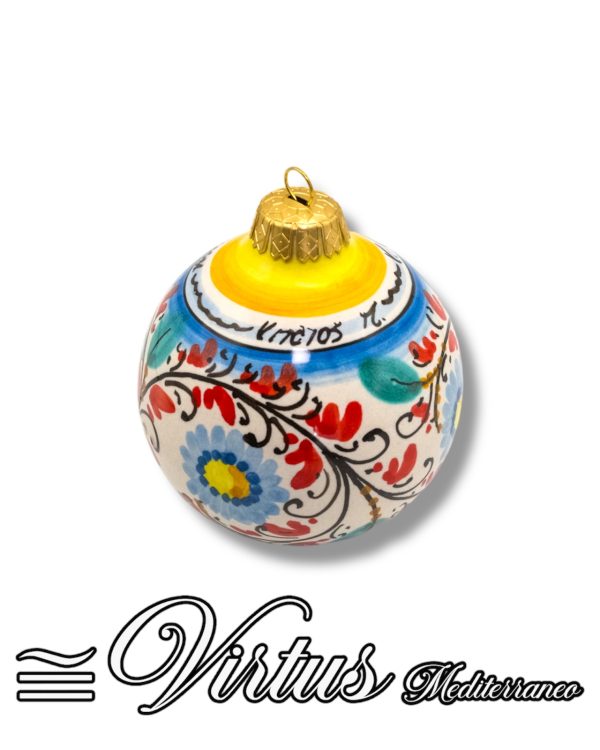 Virtus Mediterraneo: Sfera Natalizia Artigianale Multicolore in Ceramica