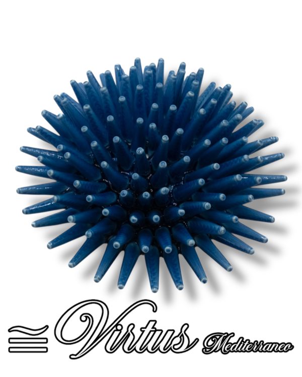 Virtus Mediterraneo: Riccio Medio Blu in Ceramica Artigianale di Pregio