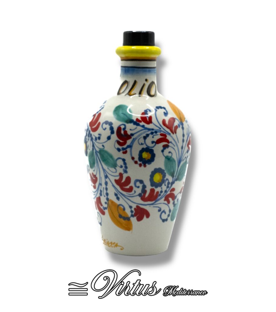 Virtus Mediterraneo: Oliera Artigianale in Ceramica Multicolore di Pregio