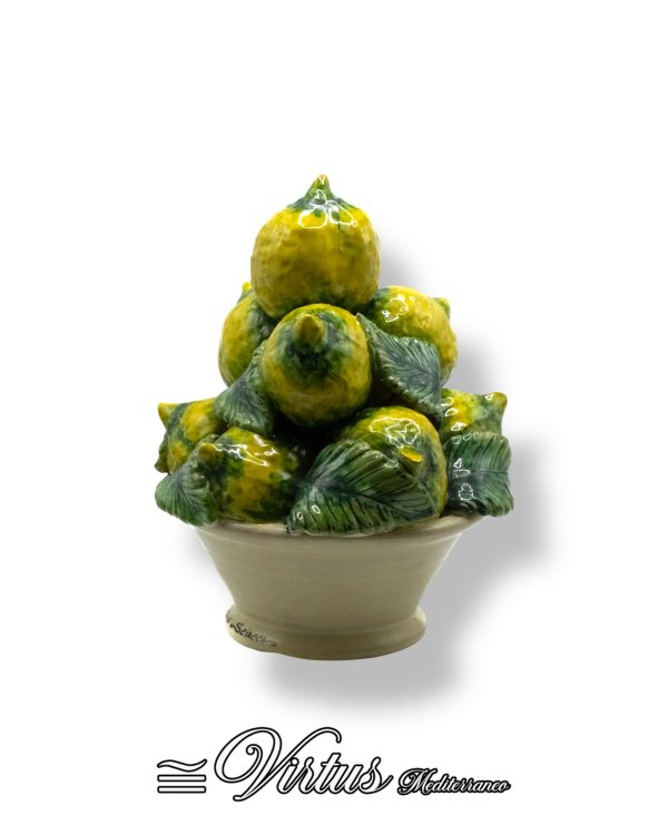 Virtus Mediterraneo: Cesto di Limoni Multicolor in Ceramica Artigianale