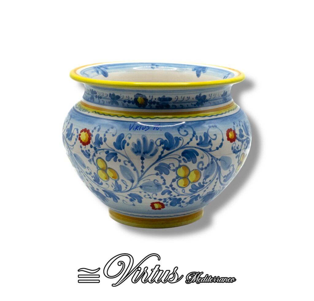 Virtus Mediterraneo: Porta Piante Medio Multicolore in Ceramica Artigianale