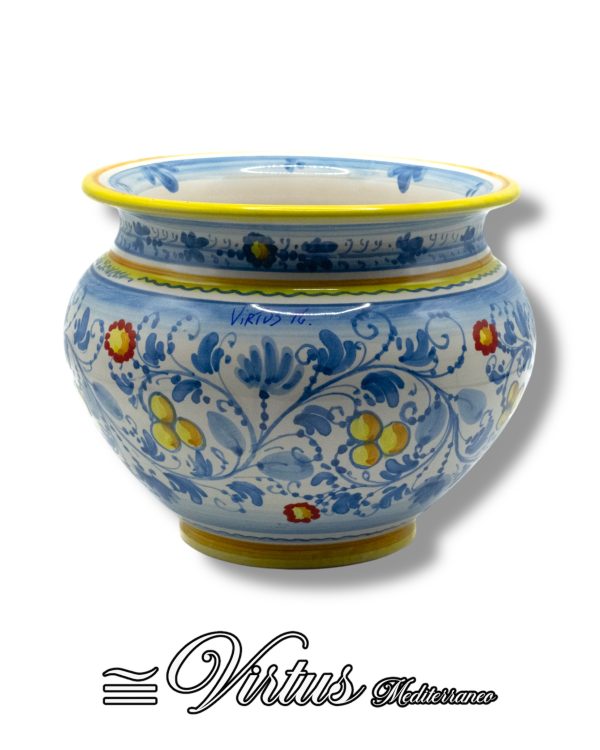 Virtus Mediterraneo: Porta Piante Medio Multicolore in Ceramica Artigianale