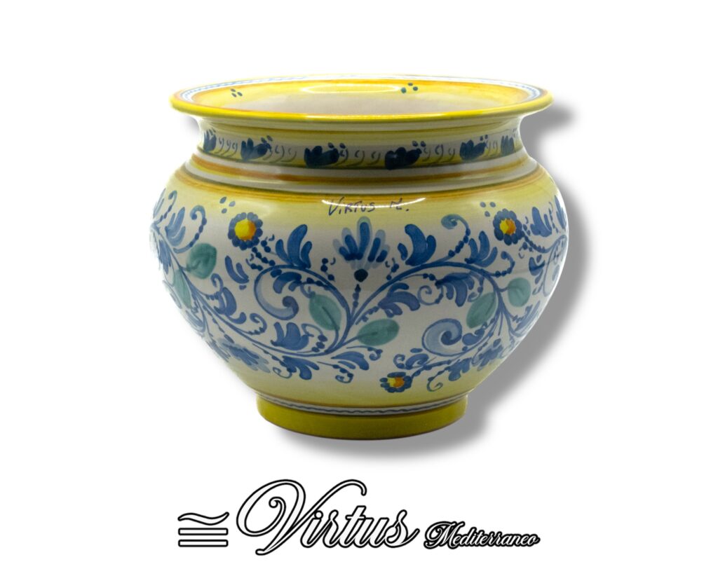 Virtus Mediterraneo: Porta Piante Medio Multicolore in Ceramica Artigianale