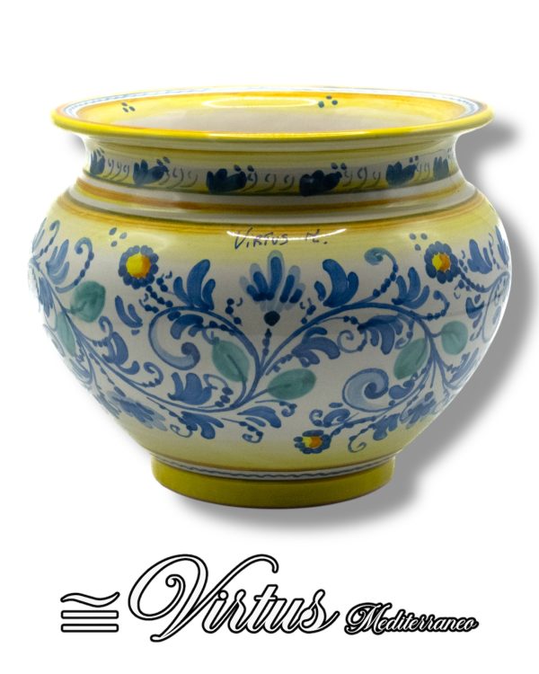 Virtus Mediterraneo: Porta Piante Medio Multicolore in Ceramica Artigianale