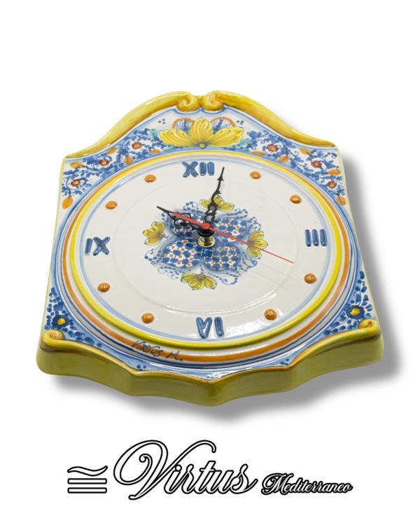 Virtus Mediterraneo: Orologio da Muro Multicolor in Ceramica Artigianale