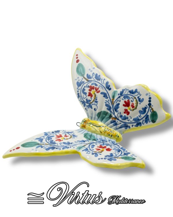 Virtus Mediterraneo: Farfalla Grande Multicolor in Ceramica Artigianale