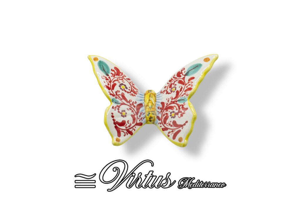 Virtus Mediterraneo: Farfalla Media Multicolor, Ceramica d’Arte