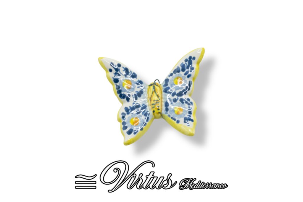 Virtus Mediterraneo: Farfalla Piccola Multicolor in Ceramica Artigianale