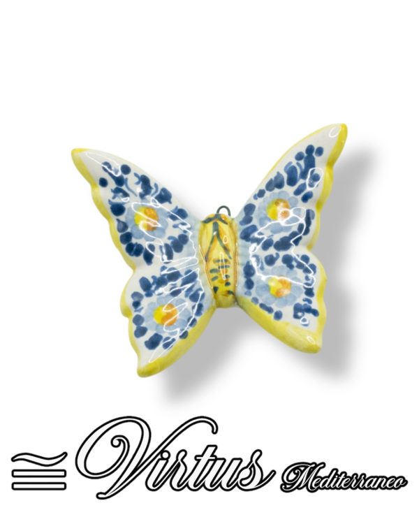 Virtus Mediterraneo: Farfalla Piccola Multicolor in Ceramica Artigianale
