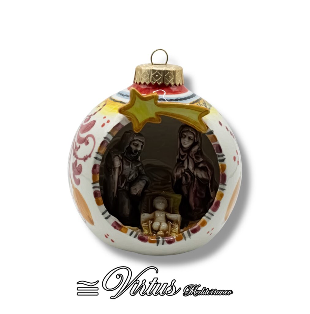 Virtus Mediterraneo: Palla Natività Grande Multicolore in Ceramica
