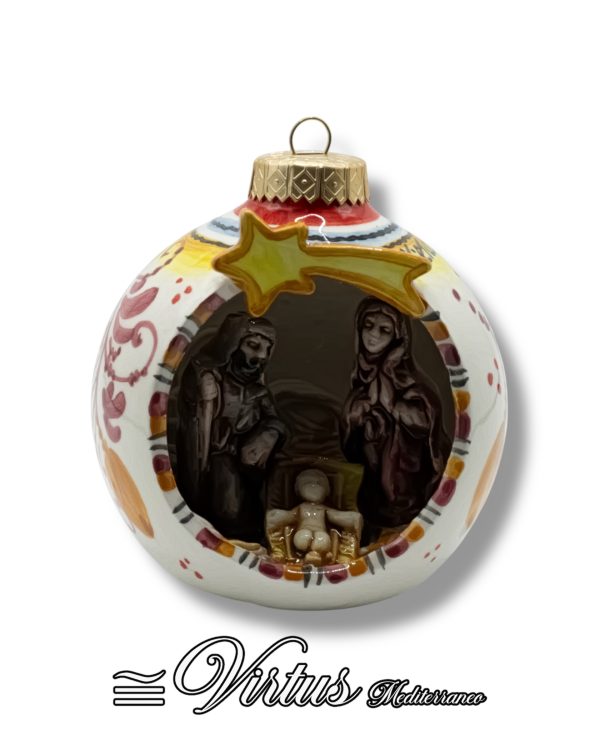 Virtus Mediterraneo: Palla Natività Grande Multicolore in Ceramica