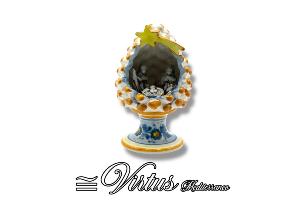 Virtus Mediterraneo: Pigna Natività Multicolore in Ceramica Artigianale