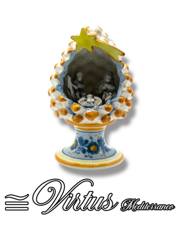 Virtus Mediterraneo: Pigna Natività Multicolore in Ceramica Artigianale