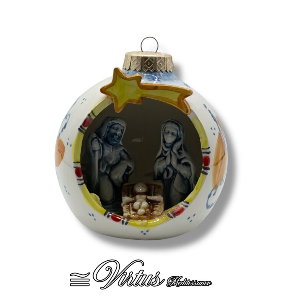 Virtus Mediterraneo: Palla Natività Grande Multicolore in Ceramica
