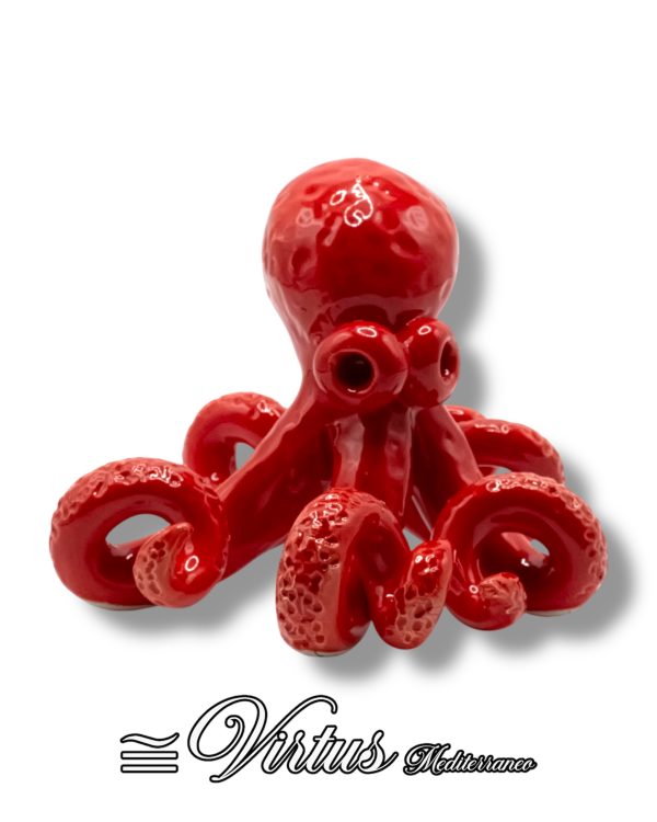 Virtus Mediterraneo: Polipo Medio Rosso Artigianale in Ceramica
