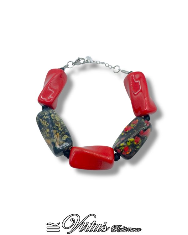 Bracciale a Torciglioni Virtus Mediterraneo: Ceramica e Colori Preziosi