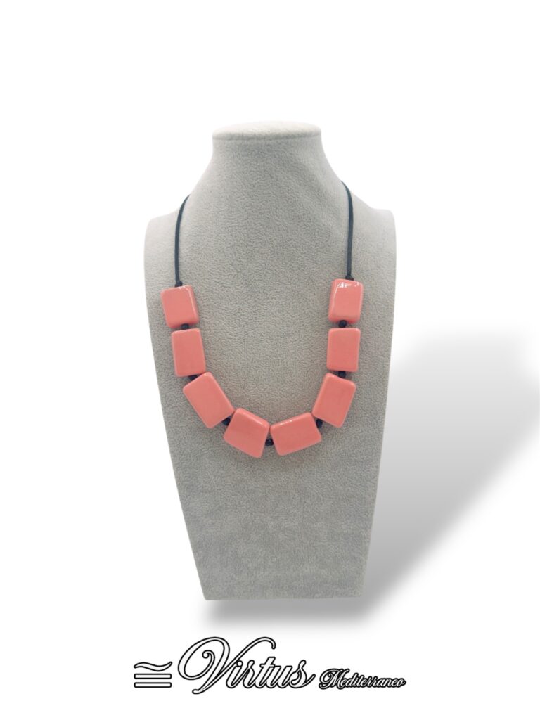 Collana Rettangoli Rosa Virtus Mediterraneo: Ceramica e Design