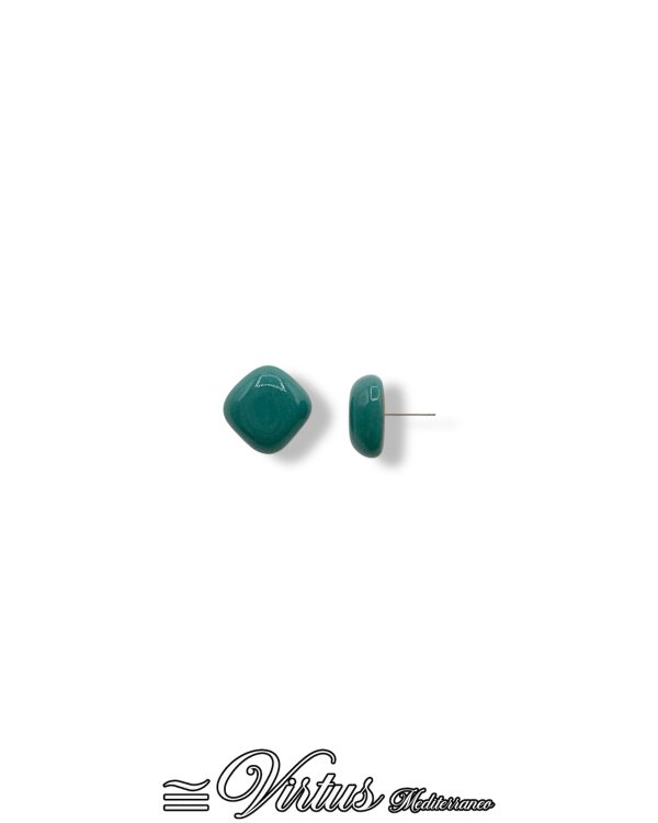 Orecchini Quadrati Verde Virtus Mediterraneo: Ceramica Preziosa
