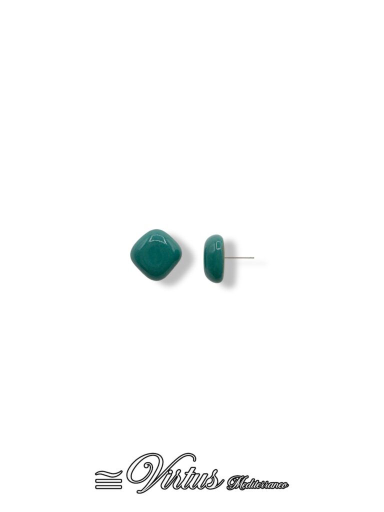Orecchini Quadrati Verde Virtus Mediterraneo: Ceramica Preziosa