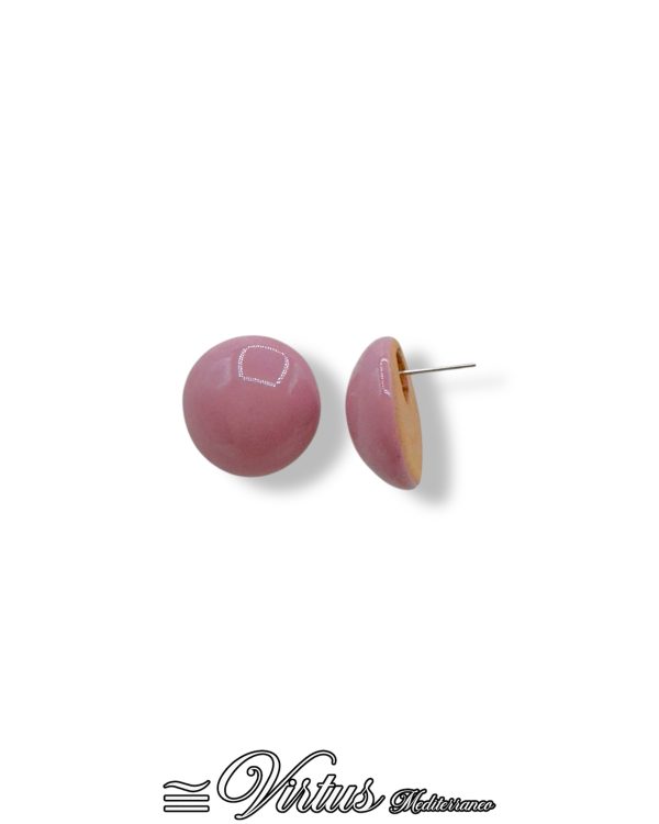Orecchini Virtus Mediterraneo: Mezza Sfera Rosa, Eleganza Artigianale
