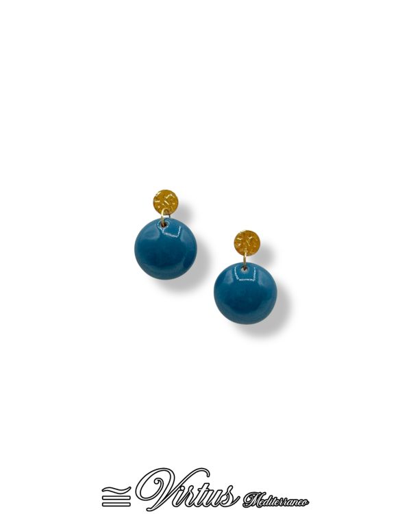 Orecchini Virtus Mediterraneo: Sfera Blu, Eleganza Artigianale