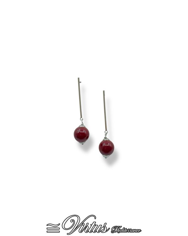 Orecchini Virtus Mediterraneo: Eleganza Rosso Scuro in Ceramica Artigianale