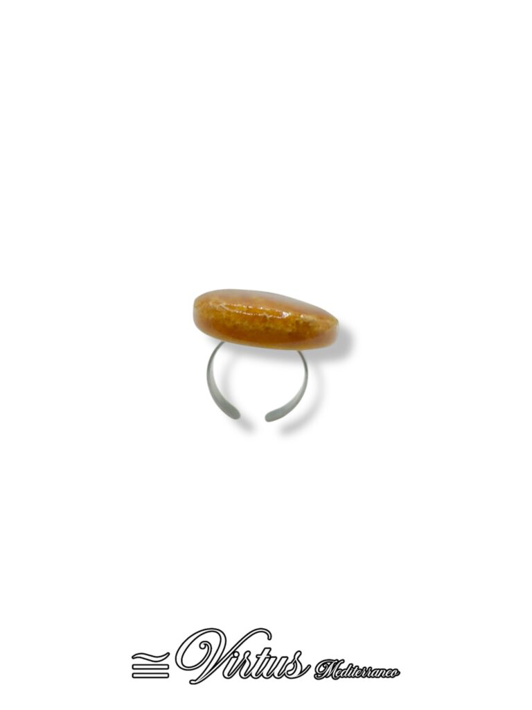Anello Virtus Mediterraneo in Ceramica Gialla: Eleganza Artigianale