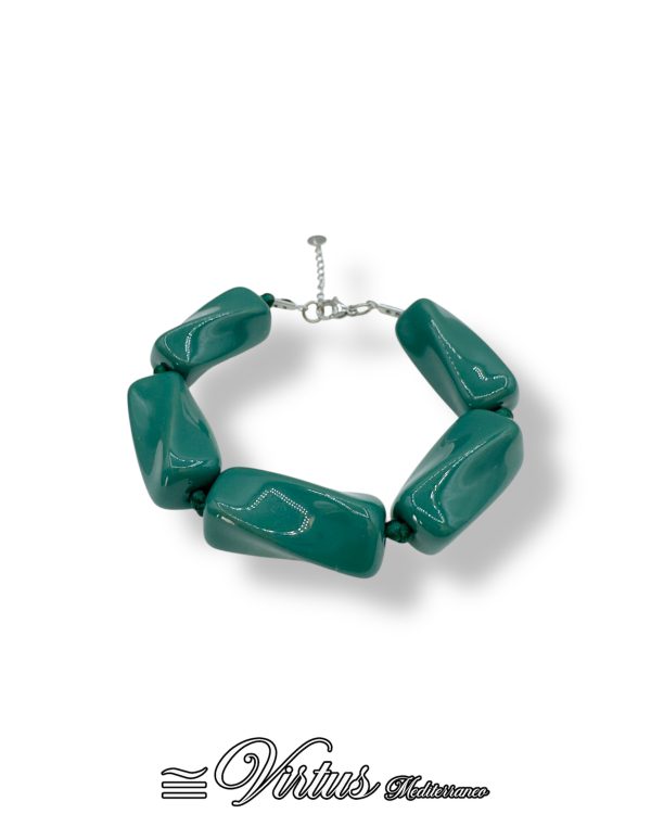 Bracciale a Torciglioni Verde Virtus Mediterraneo: Eleganza Artigianale