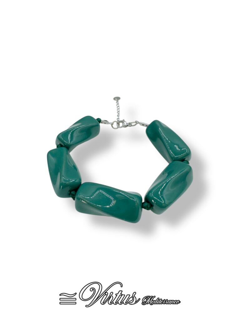 Bracciale a Torciglioni Verde Virtus Mediterraneo: Eleganza Artigianale