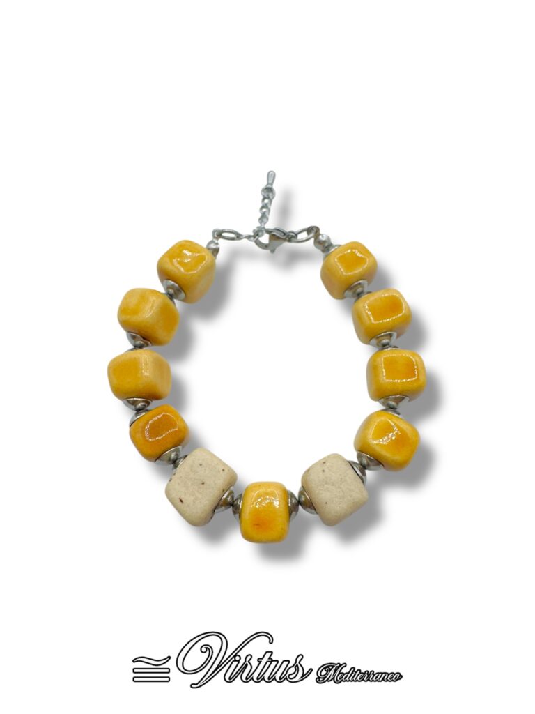 Bracciale a Dadini Giallo Virtus Mediterraneo: Eleganza Artigianale