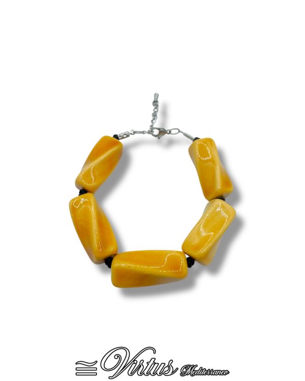 Bracciale a Torciglioni Giallo Virtus Mediterraneo: Ceramica e Design