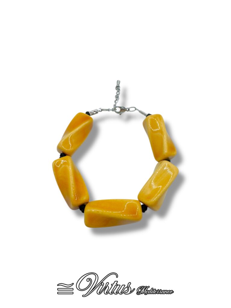 Bracciale a Torciglioni Giallo Virtus Mediterraneo: Ceramica e Design